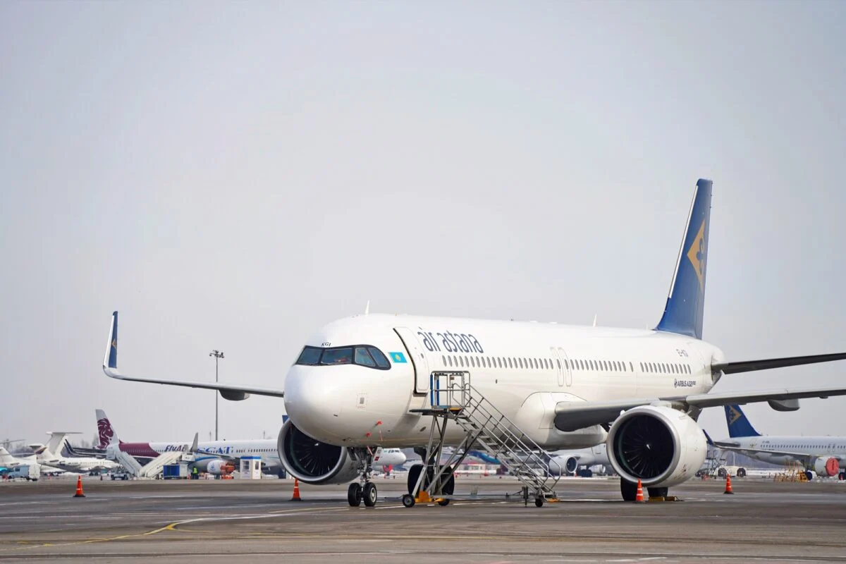 AlmatyKazakhstan 03072024TheAirAstanaPlaneIs Air Astana