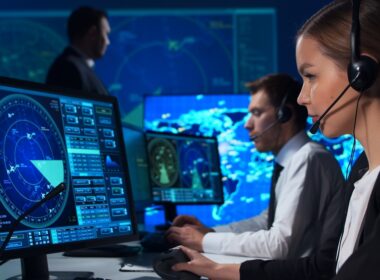 Workplace,Of,The,Air,Traffic,Controllers,In,The,Control,Tower.