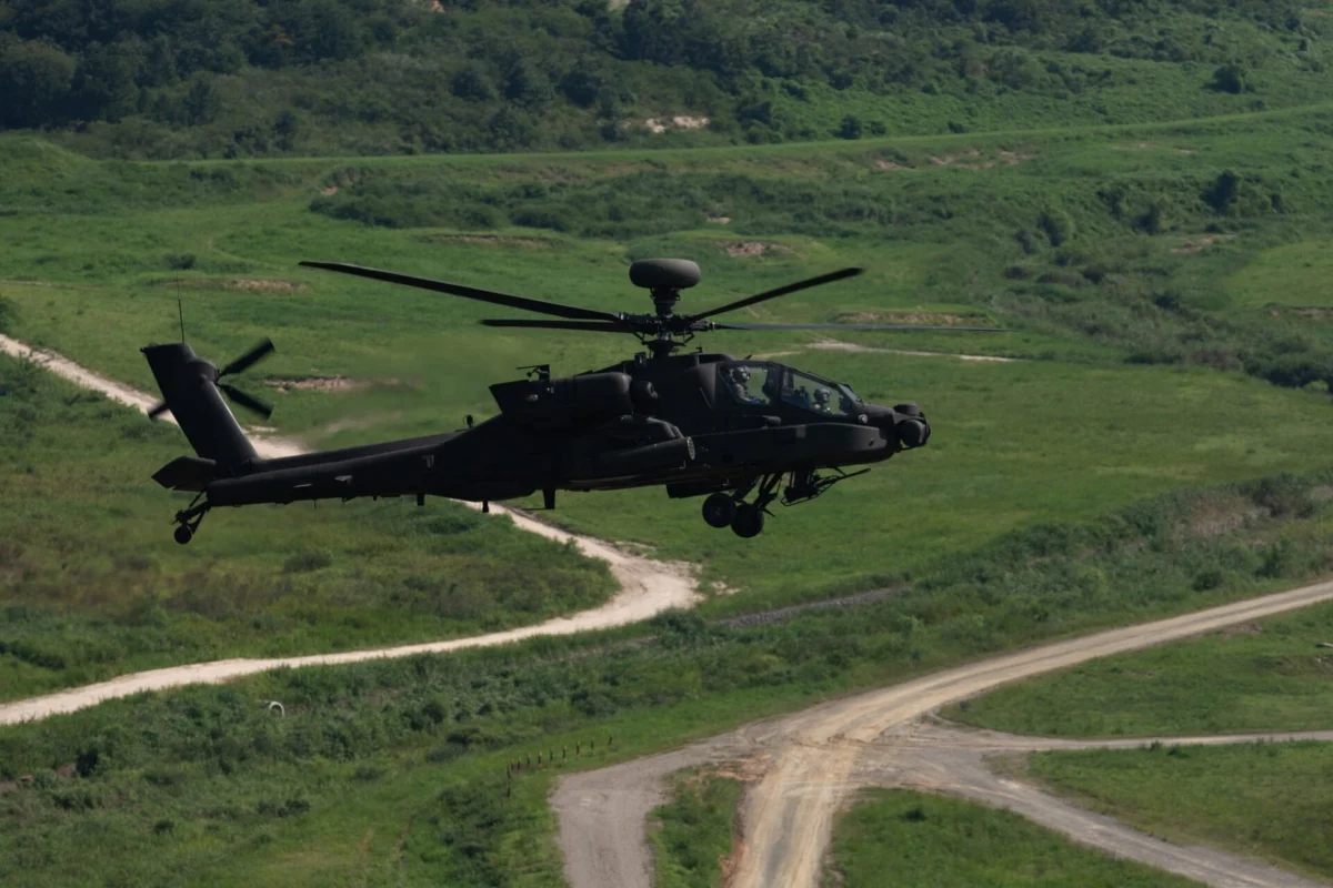 An AH 64 Apache in South Korea An AH-64 Apache in South Korea