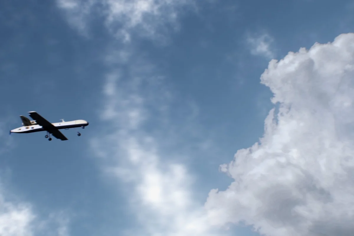 3D animation of military drone flight