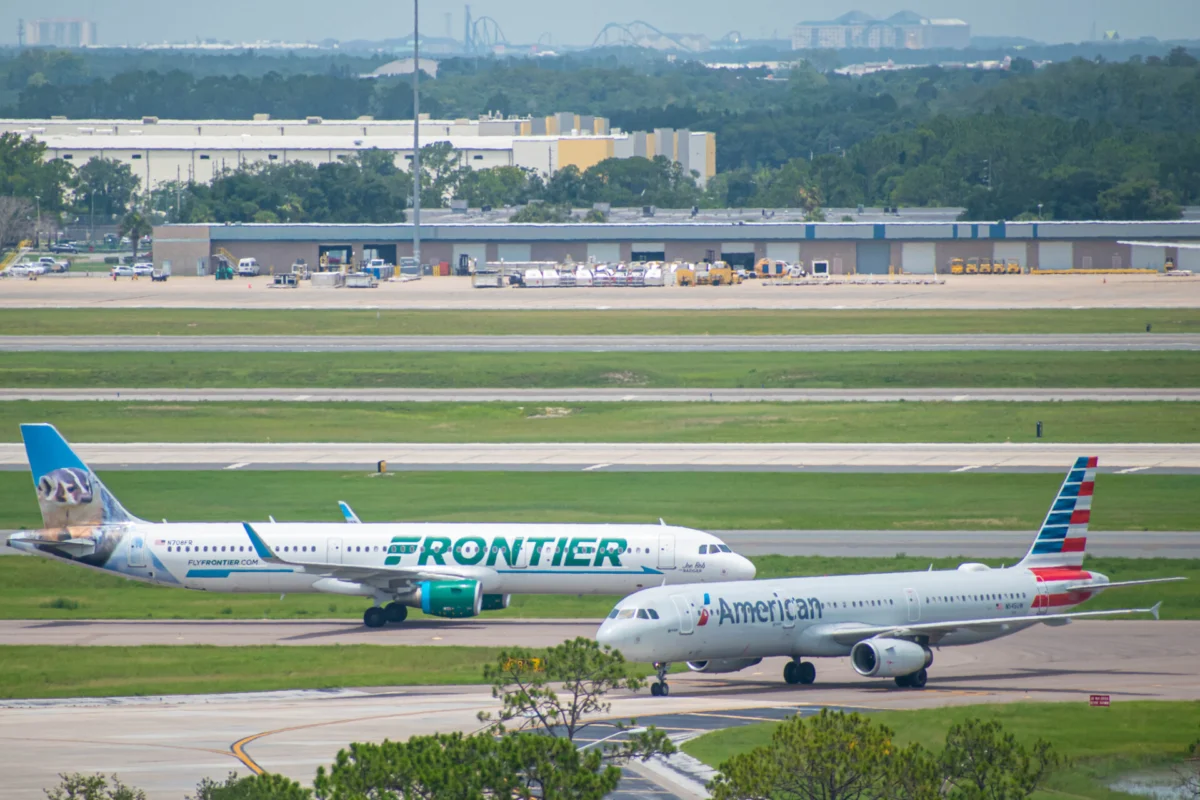 Frontier and American Airlines aircraft Frontier and American Airlines aircraft