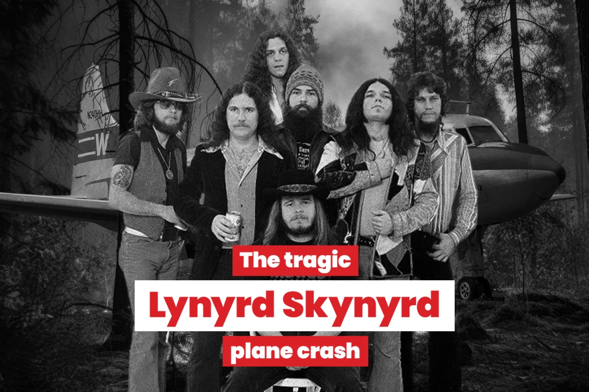 The Lynyrd Skynyrd plane crash What went wrong The bandmembers of Lynyrd Skynyrd in front of the crash site