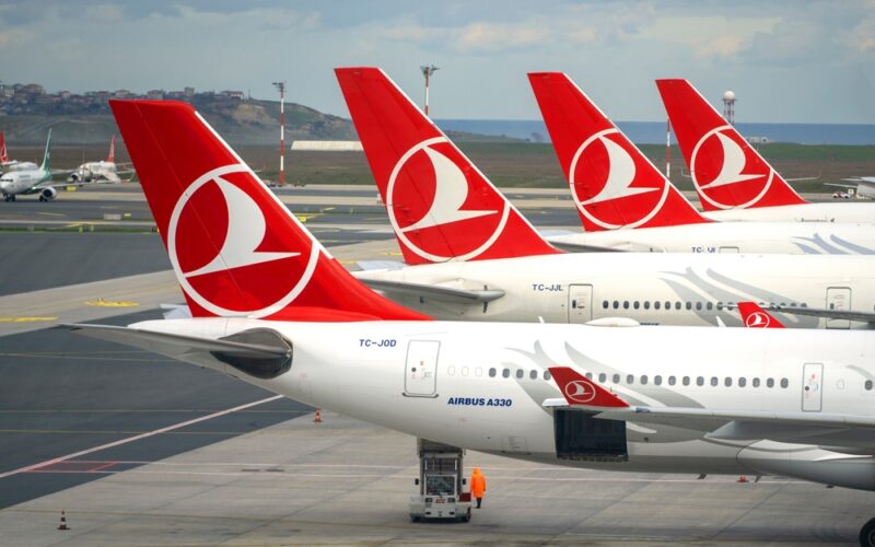 Istanbul Jan23RowOfPlanesWithTurkishAirlines Istanbul,-,Jan,23:,Row,Of,Planes,With,Turkish,Airlines