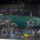 Partially built Boeing 737 MAX airliner inside the Renton factory