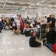 Stranded passengers at airport