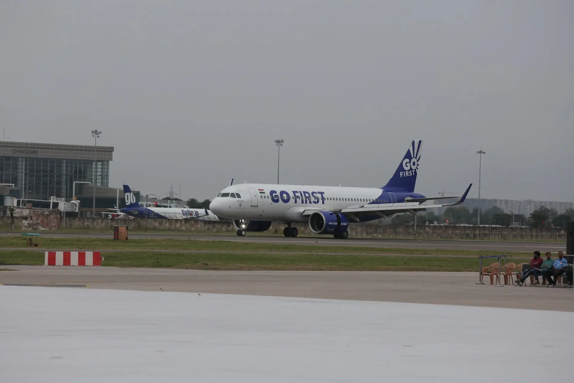 Go First plane Shaheed Bhagat Singh International Airport