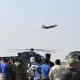 A U.S. Air Force F-35 Lightning II performs a hi-speed pass during the Aero India 2025 air show