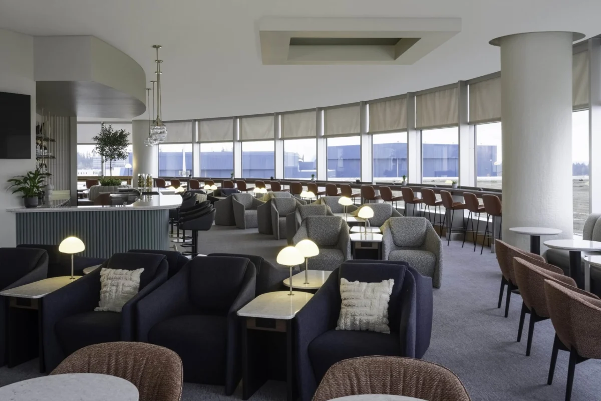 British Airways refurbished lounge Seattle Airport British Airways refurbished lounge Seattle Airport