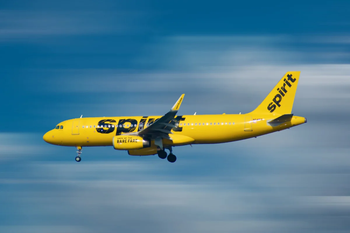 Delta Airlines Spirit Airlines preparing to land Delta Airlines Spirit Airlines preparing to land