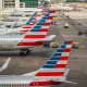 Several American Airlines aircraft