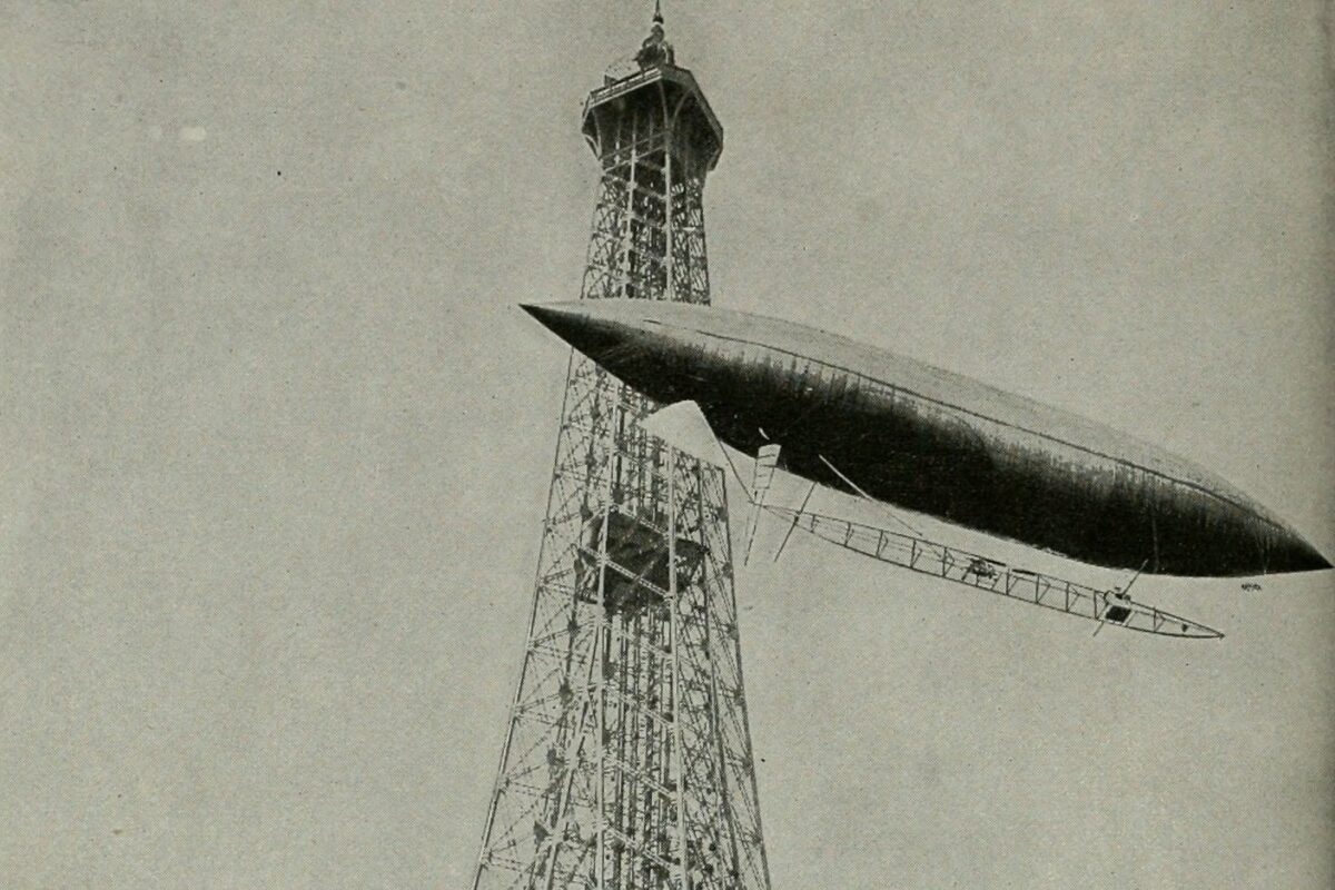 Santos-Dumont flight around the Eiffel Tower