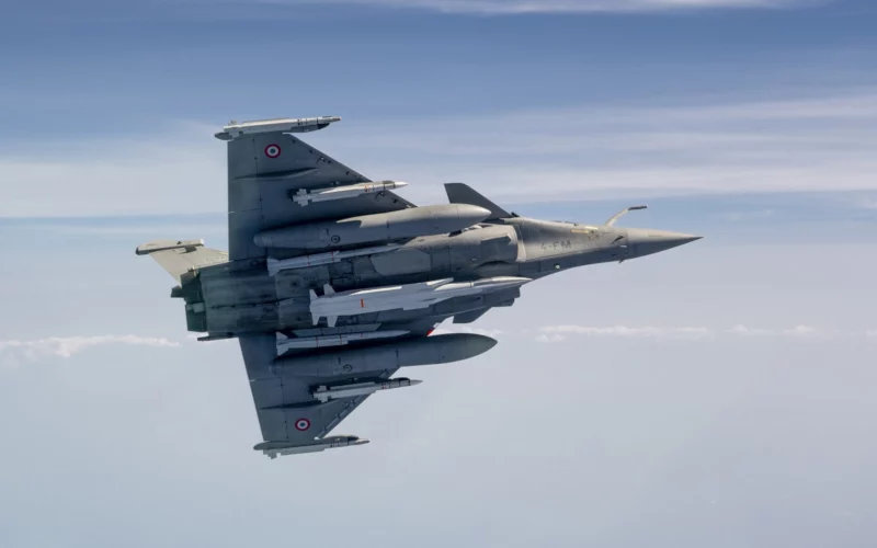French Dassault Rafale fighter jet armed with ASMPA nuclear missile