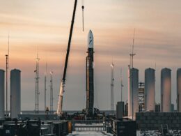 Isar Aerospace Spectrum rocket on the launch pad of Andoya Spacesport