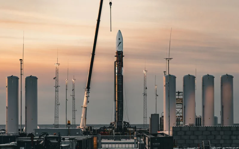 Isar Aerospace Spectrum rocket on the launch pad of Andoya Spacesport