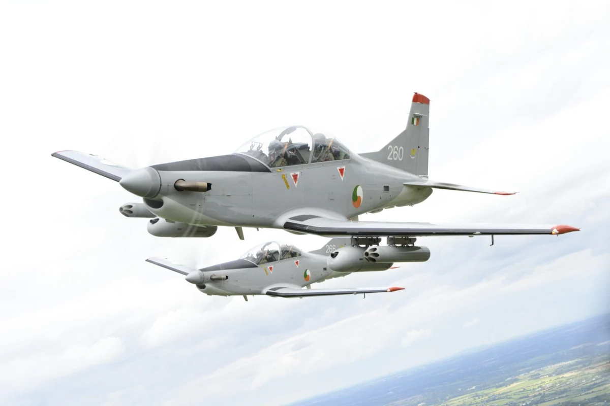 Pilatus PC 9 of the Irish Air Corps flying in formation Pilatus PC-9 of the Irish Air Corps flying in formation