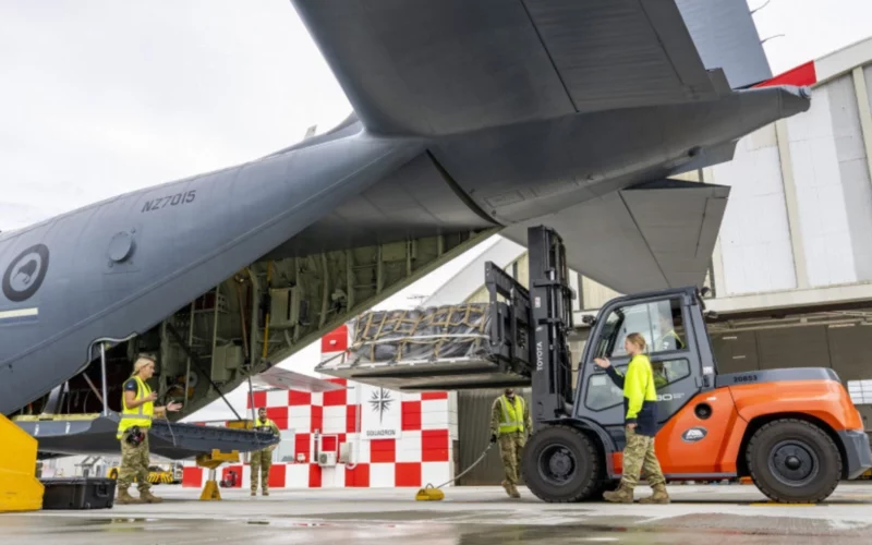 RNZAF C130J delivering medical chairs