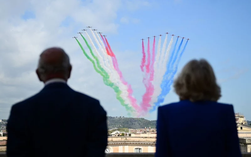 Red Arrows Frecce Tricolori flypast