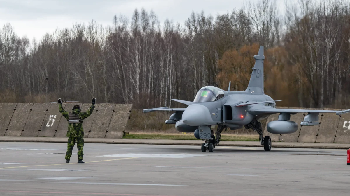 Swedish Air Force Gripen deploying to Malbork Air Base in Poland Swedish Air Force Gripen deploying to Malbork Air Base in Poland