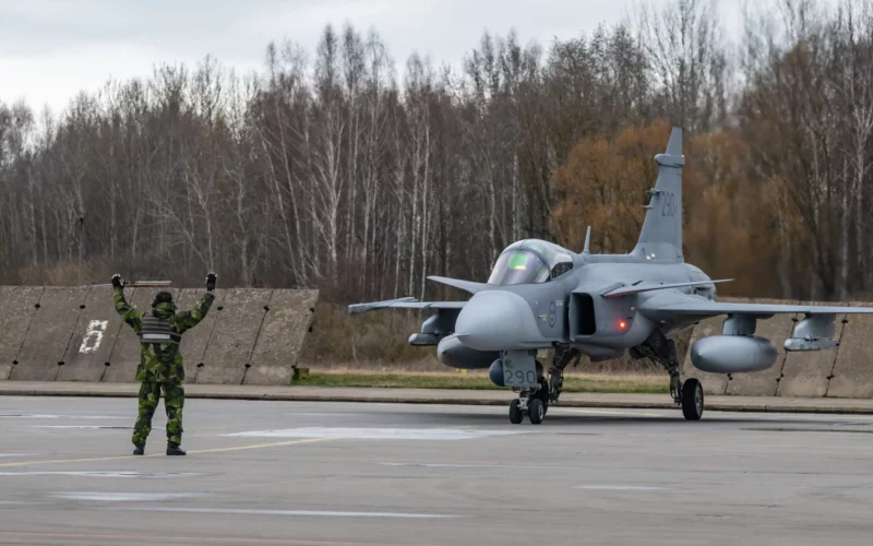 Swedish Air Force Gripen deploying to Malbork Air Base in Poland