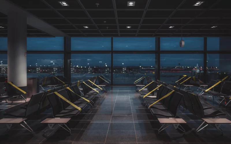 Empty abandoned airport