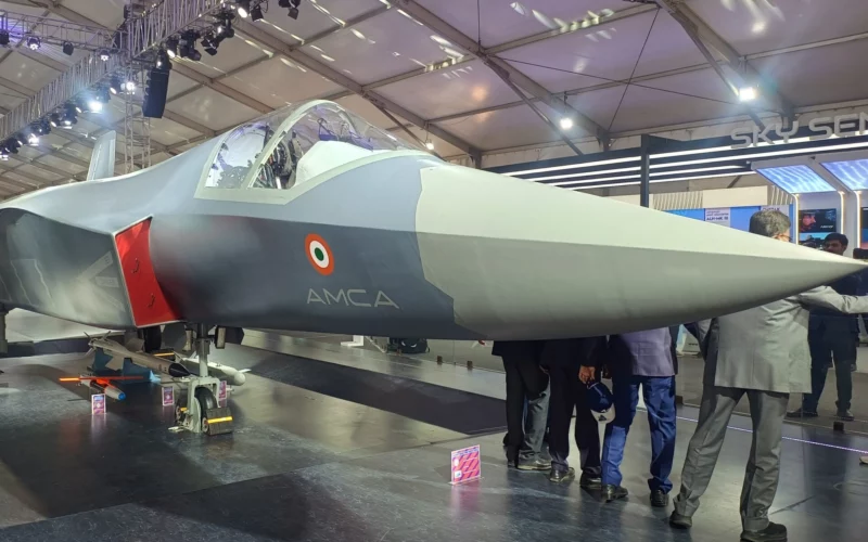 A model of the AMCA, India's own stealth fighter jet