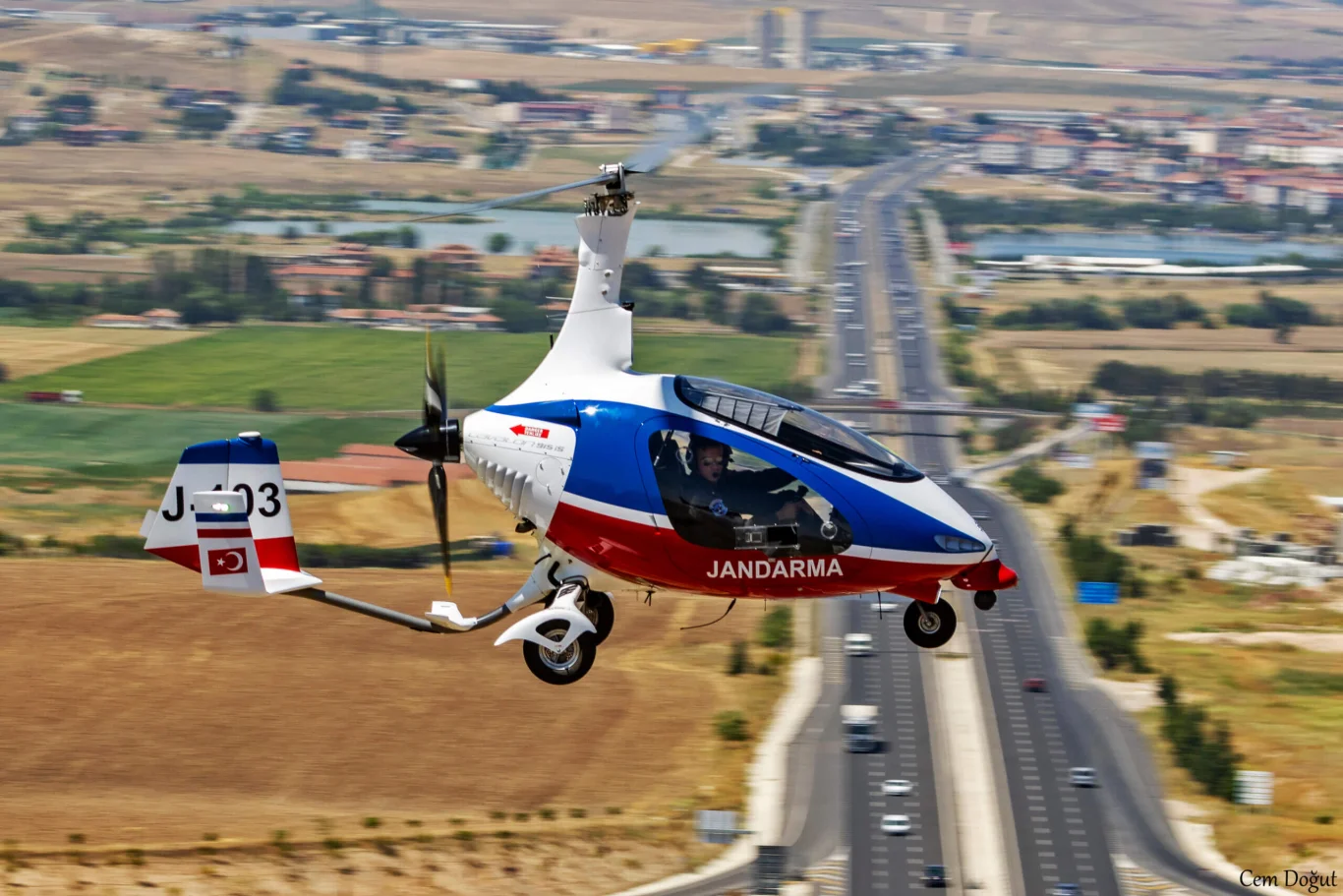 Réplique modèle d'hélicoptère autogyro Sparrow Vortech USA grande