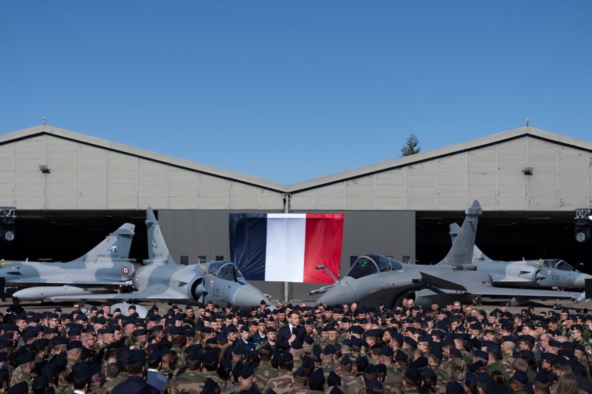 French President Emmanuel Macron visit at Luxeuil Air Force Base