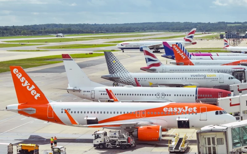 easyJet aircraft at London Gatwick Airport