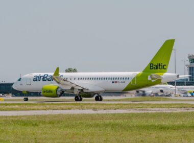 Airbus A220-300 operated by airBaltic