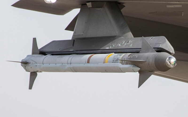 An AIM-9X air-to-air missile on a USMC aircraft