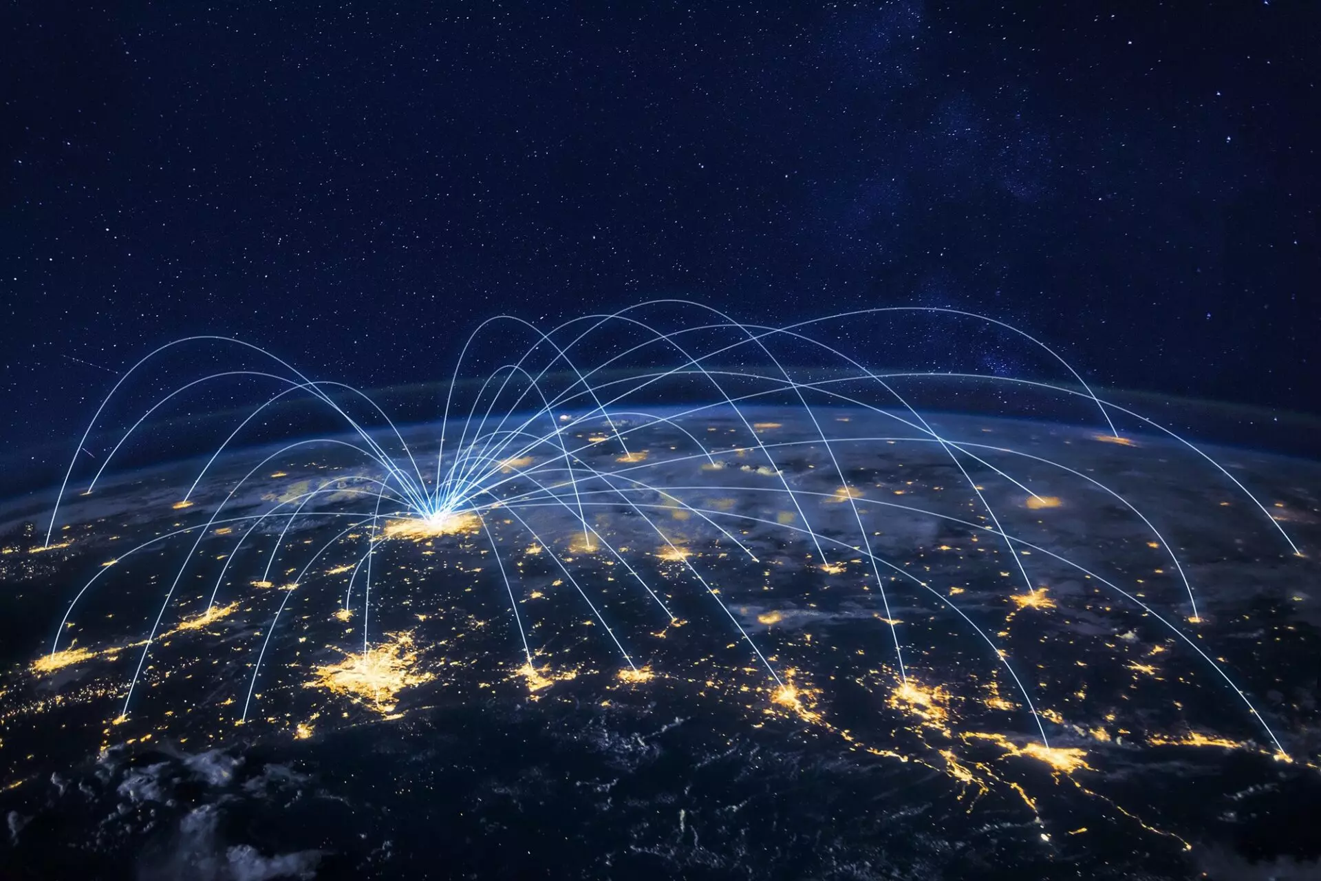 Representation of route network on the globe