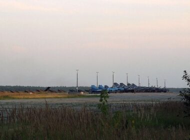 Russian military aircraft on the flight line at Airbase Savasleyka