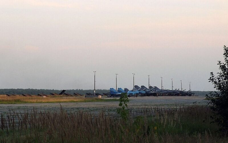 Russian military aircraft on the flight line at Airbase Savasleyka