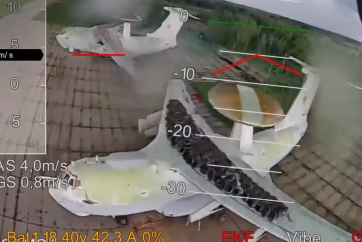 SBU screenshot showing strikes on Russian A 50 radar aircraft