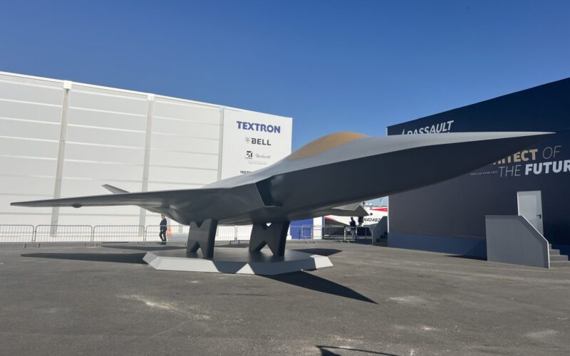 The FCAS model at the Dassault booth during Paris Air Show 2025