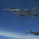 Two Polish air force F 16 Fighting Falcon fighter jets