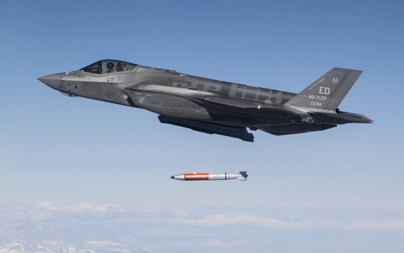 USAF F 35A releases inert B61 nuclear gravity bomb