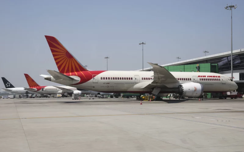 Air India Boeing 787 Dreamliner aircraft in Delhi Airport