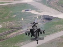 A US Army AH 64 Apache during training in South Korea