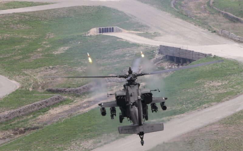 A US Army AH 64 Apache during training in South Korea A US Army AH 64 Apache during training in South Korea
