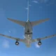 Approaching the KC 46 Pegasus boom for refueling