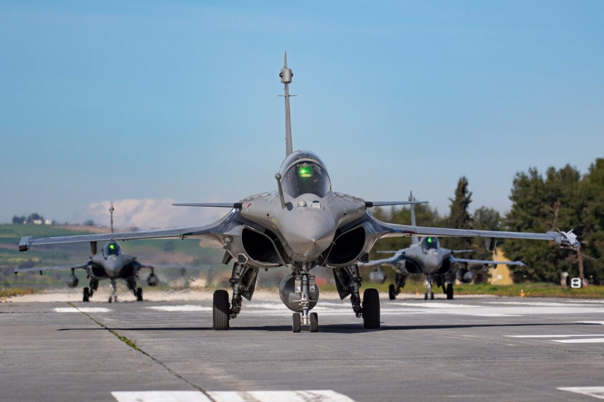 Greek Rafale fighter jets at Tanagra Air Base near Athens Greek Rafale fighter jets at Tanagra Air Base near Athens
