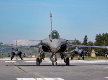 Greek Rafale fighter jets at Tanagra Air Base near Athens