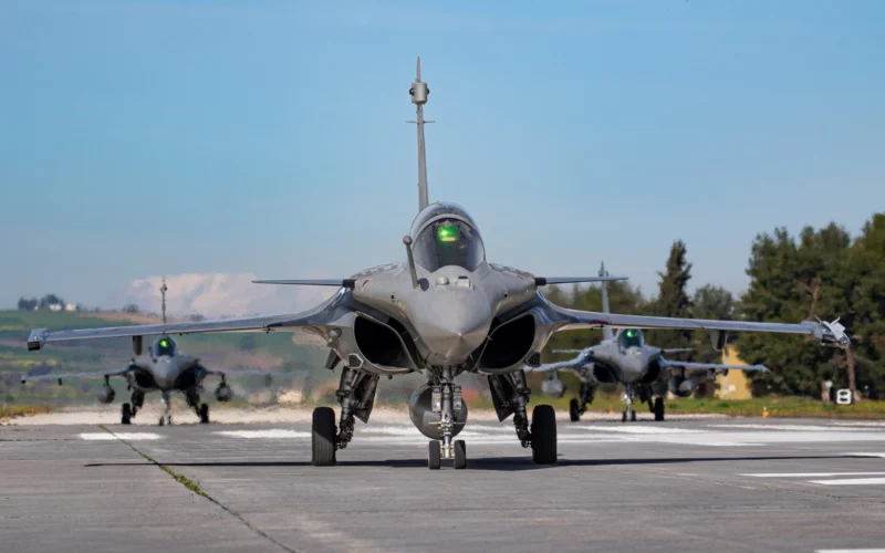 Greek Rafale fighter jets at Tanagra Air Base near Athens