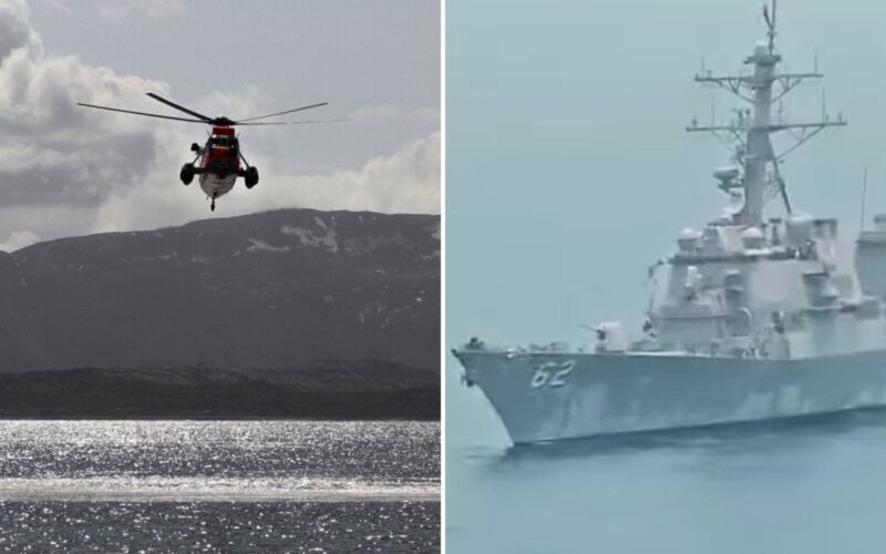 Iran SH 3 Seaking confronts USS Fitzgerald Iran SH-3 Seaking confronts USS Fitzgerald