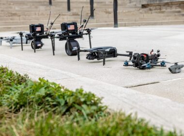Small drones lined up by the US Pentagon