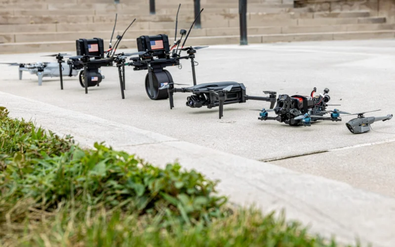 Small drones lined up by the US Pentagon