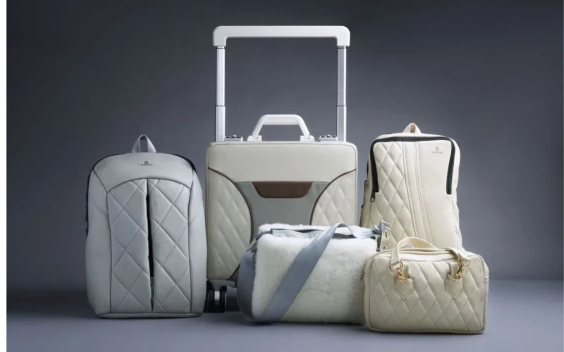 Emirates bags made from upcycled aircraft interiors