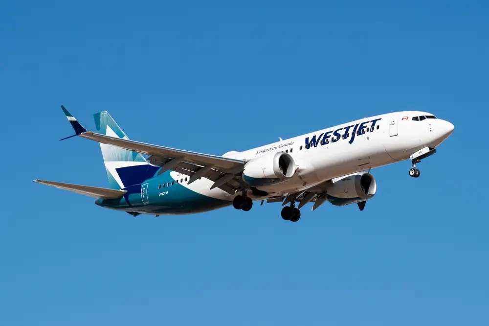 WilliamsGatewayAirport1 29 2023MesaAzWestjetAirlines737 max8C flwj WestJet