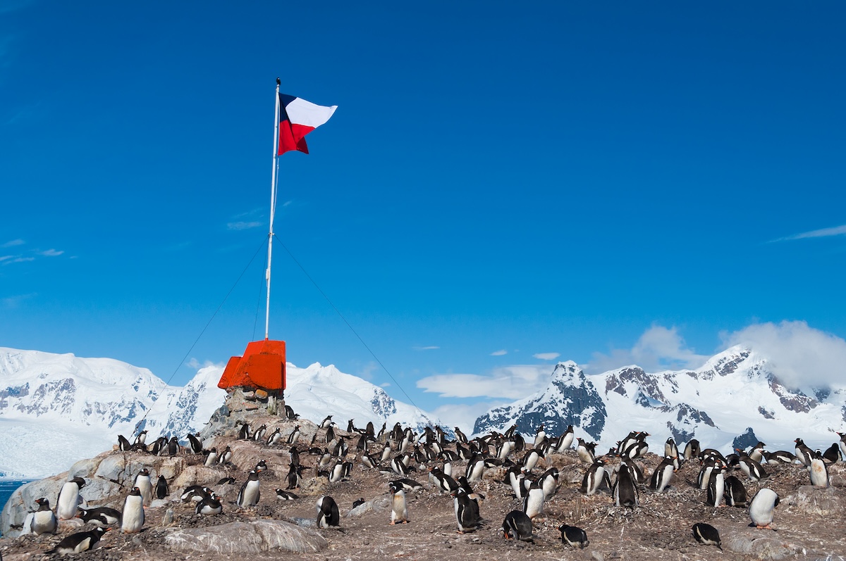 Chile flag Antarctica